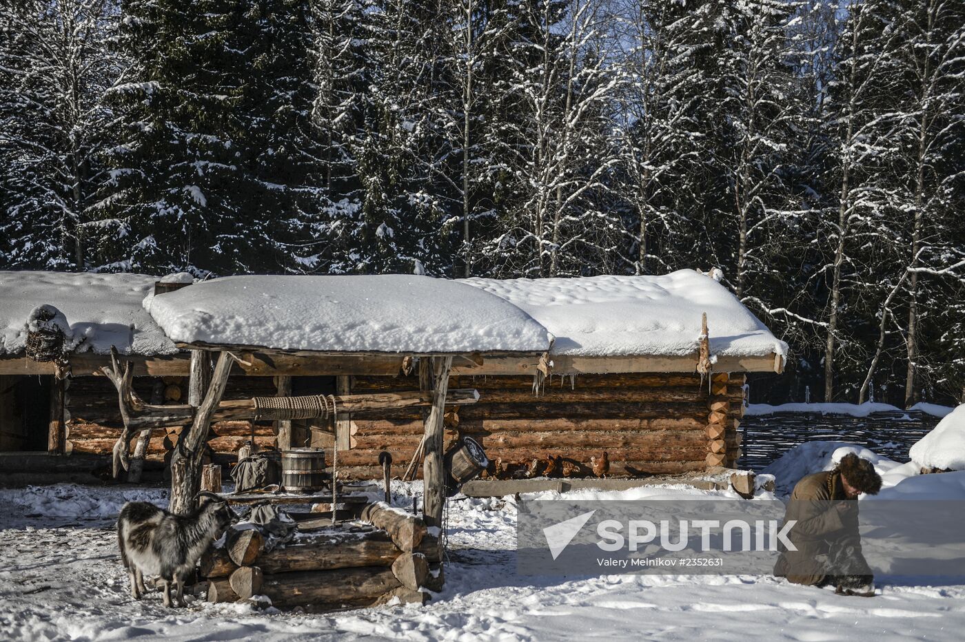 Hermit Pavel Sapozhnikov during "Alone in the Past" project