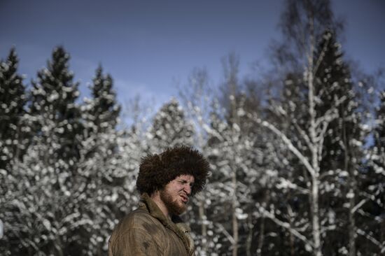 Hermit Pavel Sapozhnikov during "Alone in the Past" project