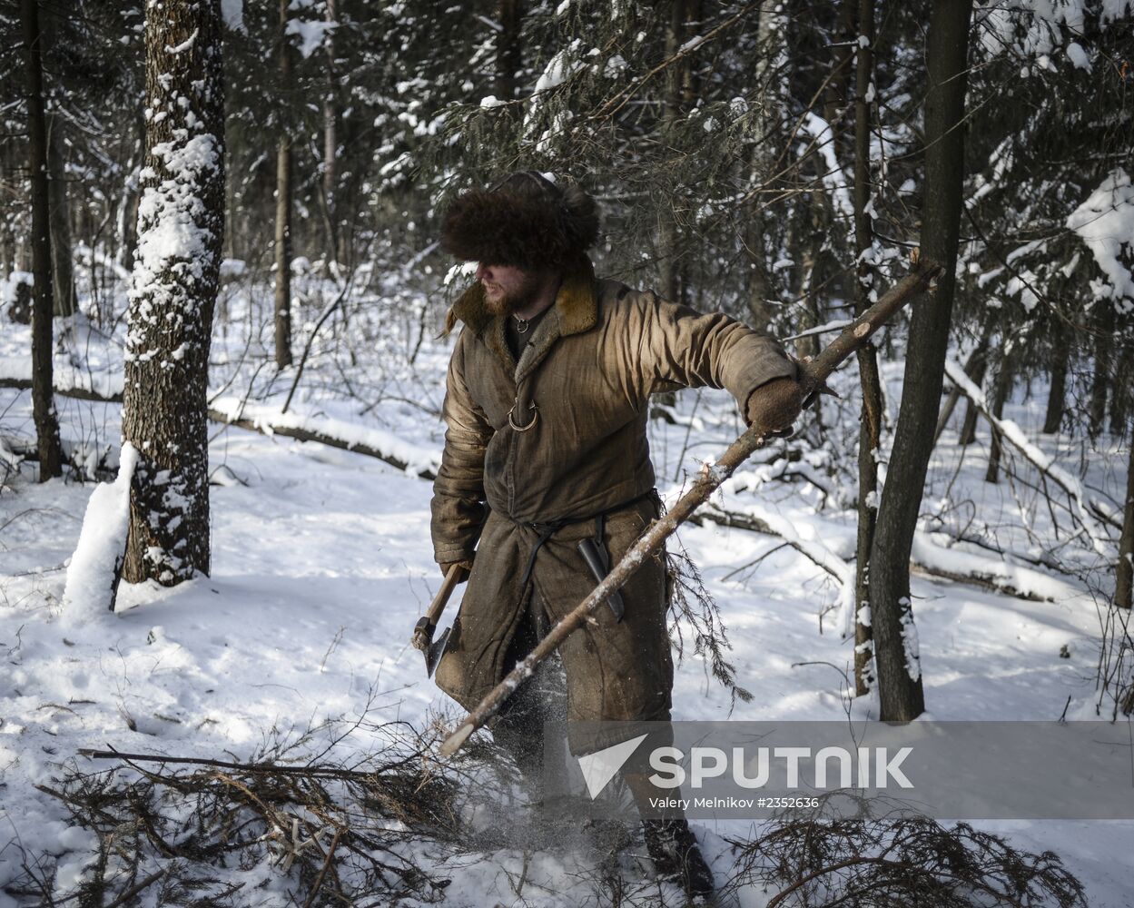 Hermit Pavel Sapozhnikov during "Alone in the Past" project