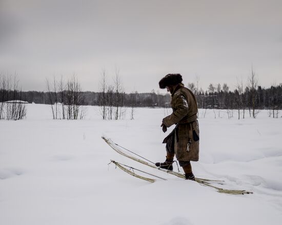 Hermit Pavel Sapozhnikov during "Alone in the Past" project