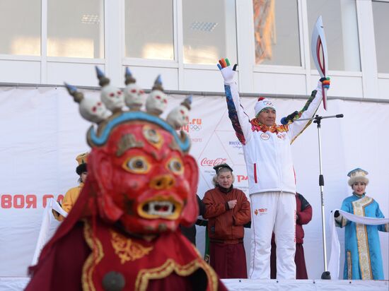 Sochi 2014 Olympic torch relay. Republic of Kalmykia