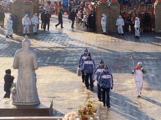 Sochi 2014 Olympic torch relay. Republic of Kalmykia