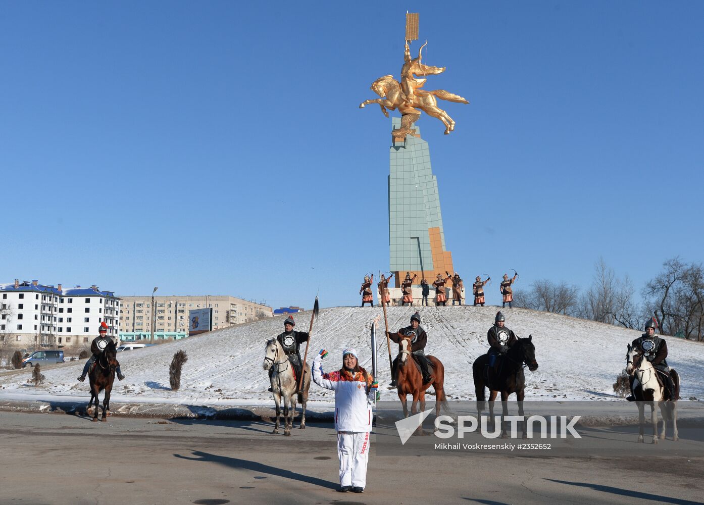Sochi 2014 Olympic torch relay. Republic of Kalmykia