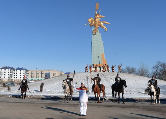 Sochi 2014 Olympic torch relay. Republic of Kalmykia