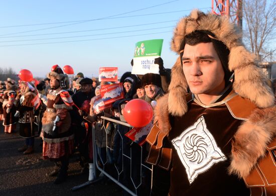 Sochi 2014 Olympic torch relay. Republic of Kalmykia