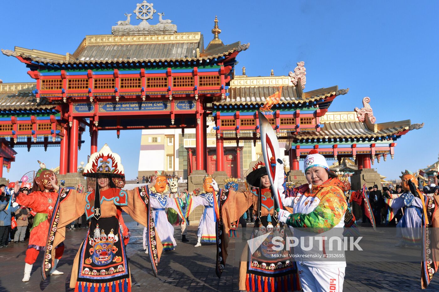 Sochi 2014 Olympic torch relay. Republic of Kalmykia
