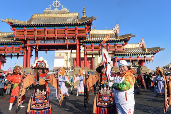 Sochi 2014 Olympic torch relay. Republic of Kalmykia