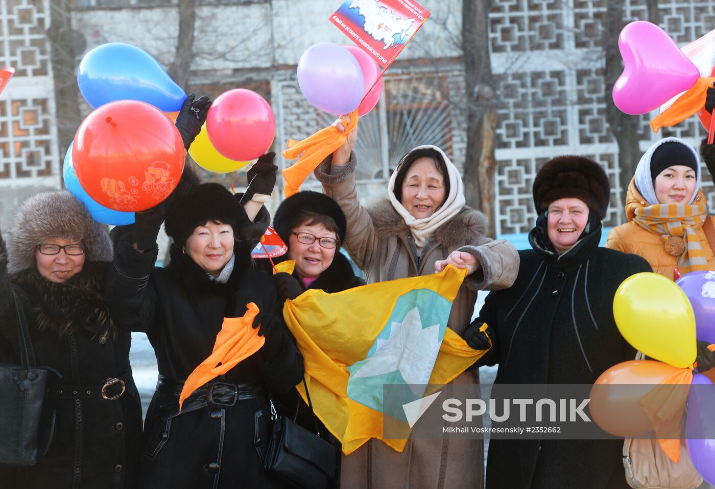 Sochi 2014 Olympic torch relay. Republic of Kalmykia