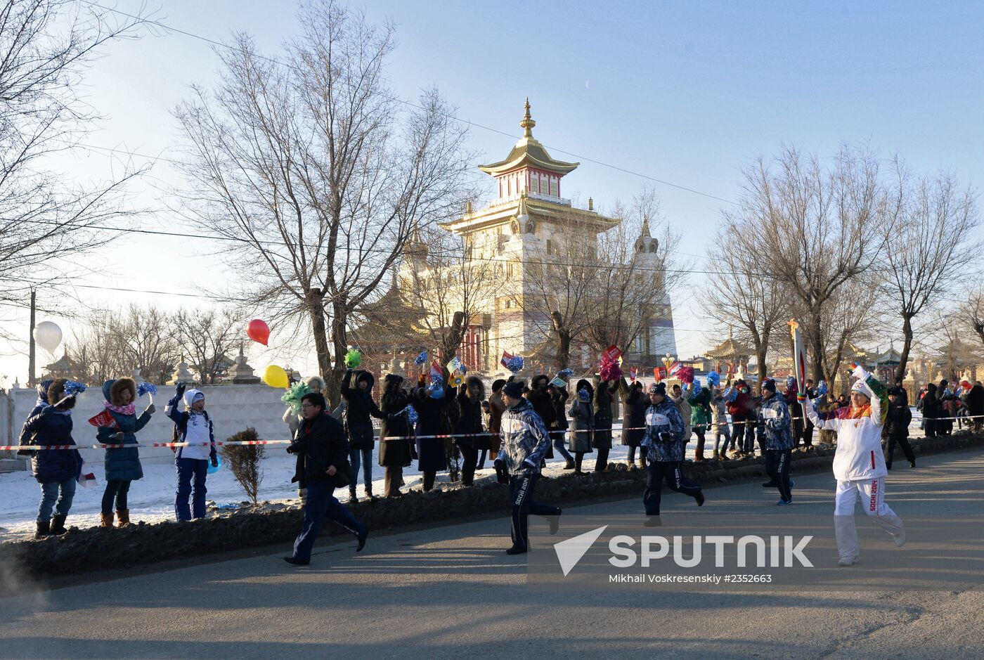 Sochi 2014 Olympic torch relay. Republic of Kalmykia