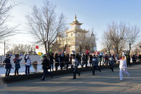 Sochi 2014 Olympic torch relay. Republic of Kalmykia