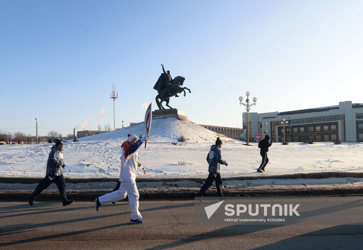 Sochi 2014 Olympic torch relay. Republic of Kalmykia