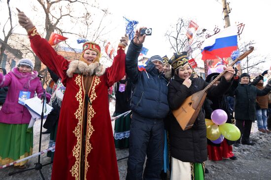 Sochi 2014 Olympic torch relay. Republic of Kalmykia