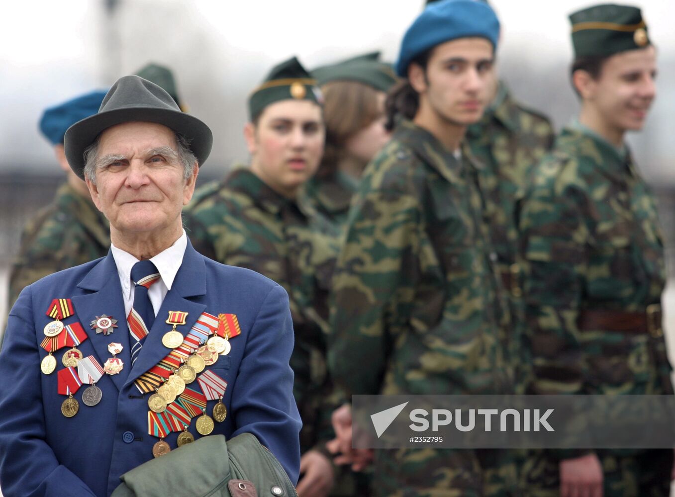 Representatives of military-patriotic clubs take part in ceremonial parade