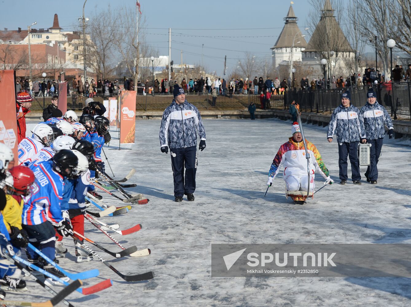 Sochi 2014 Olympic torch relay. Astrakhan