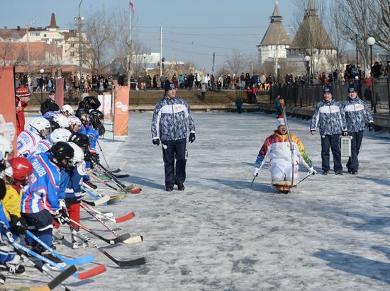 Sochi 2014 Olympic torch relay. Astrakhan