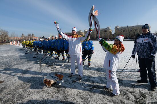 Sochi 2014 Olympic torch relay. Astrakhan