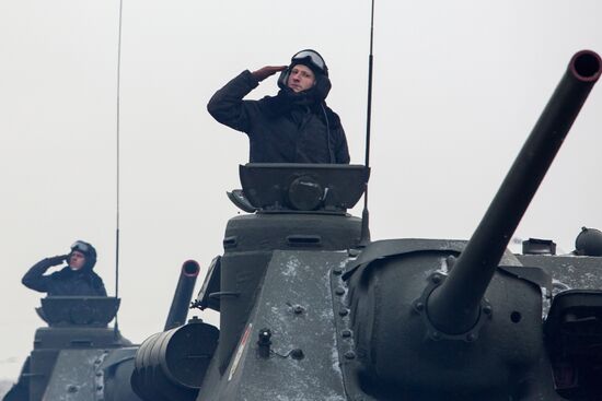 Parade on the 70th anniversary of lifting Leningrad siege