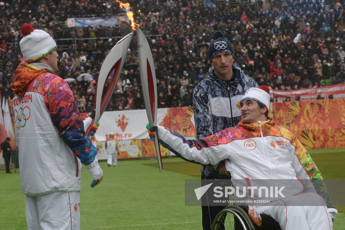 Olympic torch relay. Kaspiisk