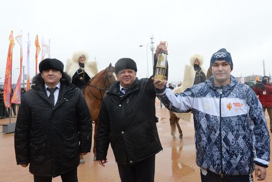 Olympic torch relay. Kaspiysk