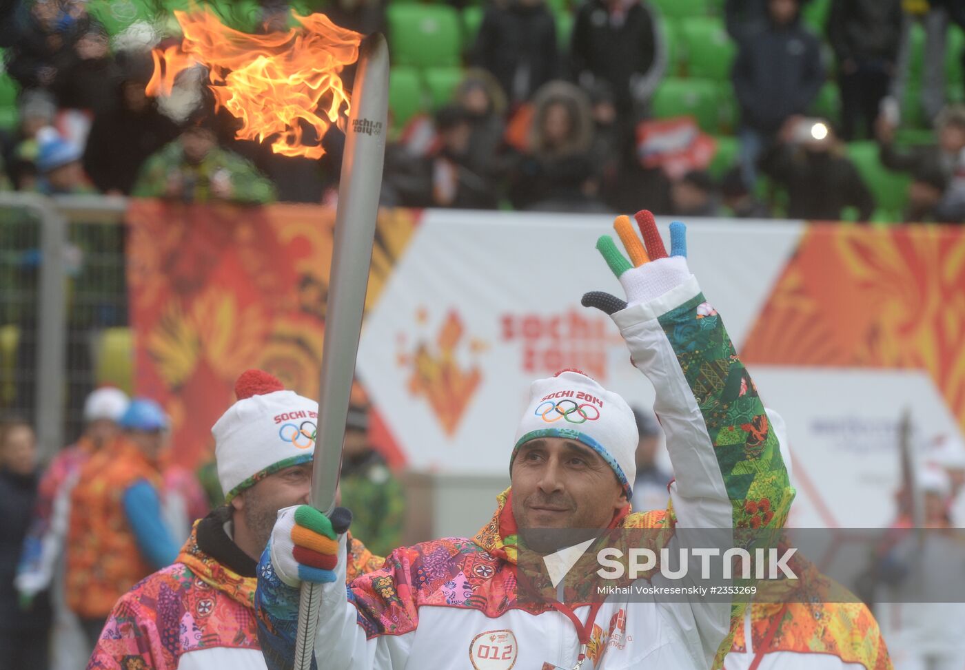 Olympic torch relay. Kaspiysk