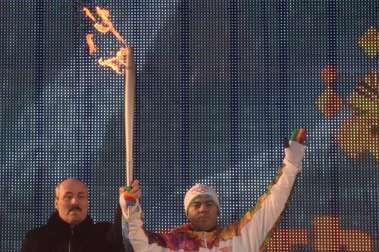 Olympic torch relay. Kaspiysk