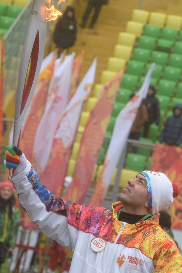 Olympic torch relay. Kaspiysk