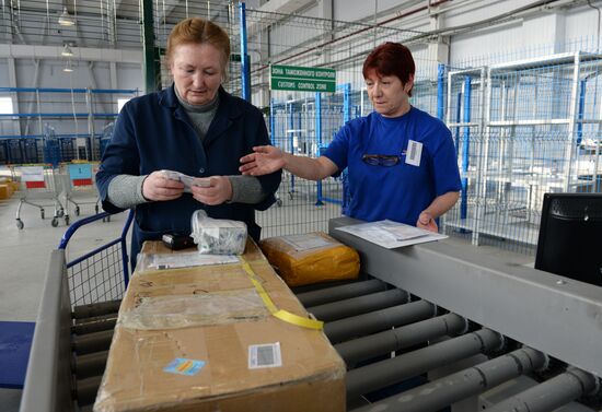 Customs post at Tolmachevo airport