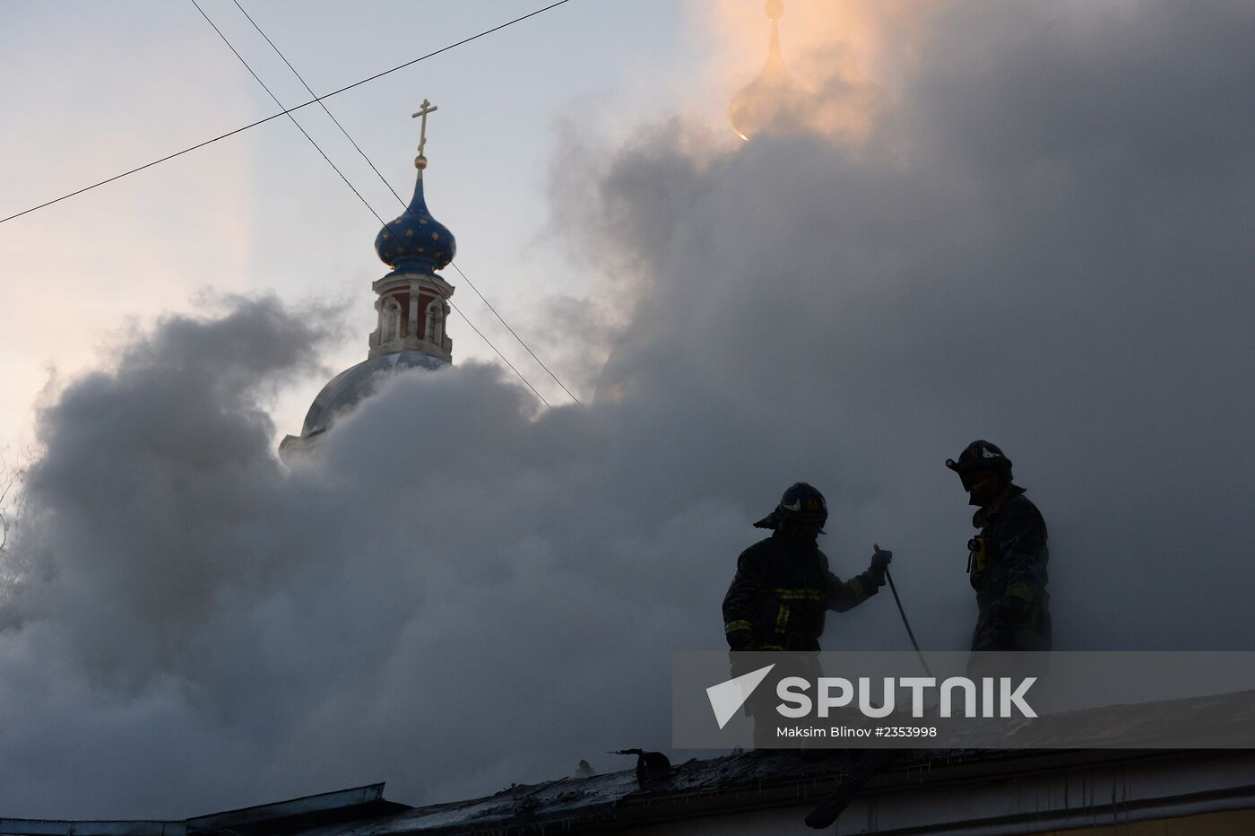 Restaurant on Pyatnitskaya Street on fire