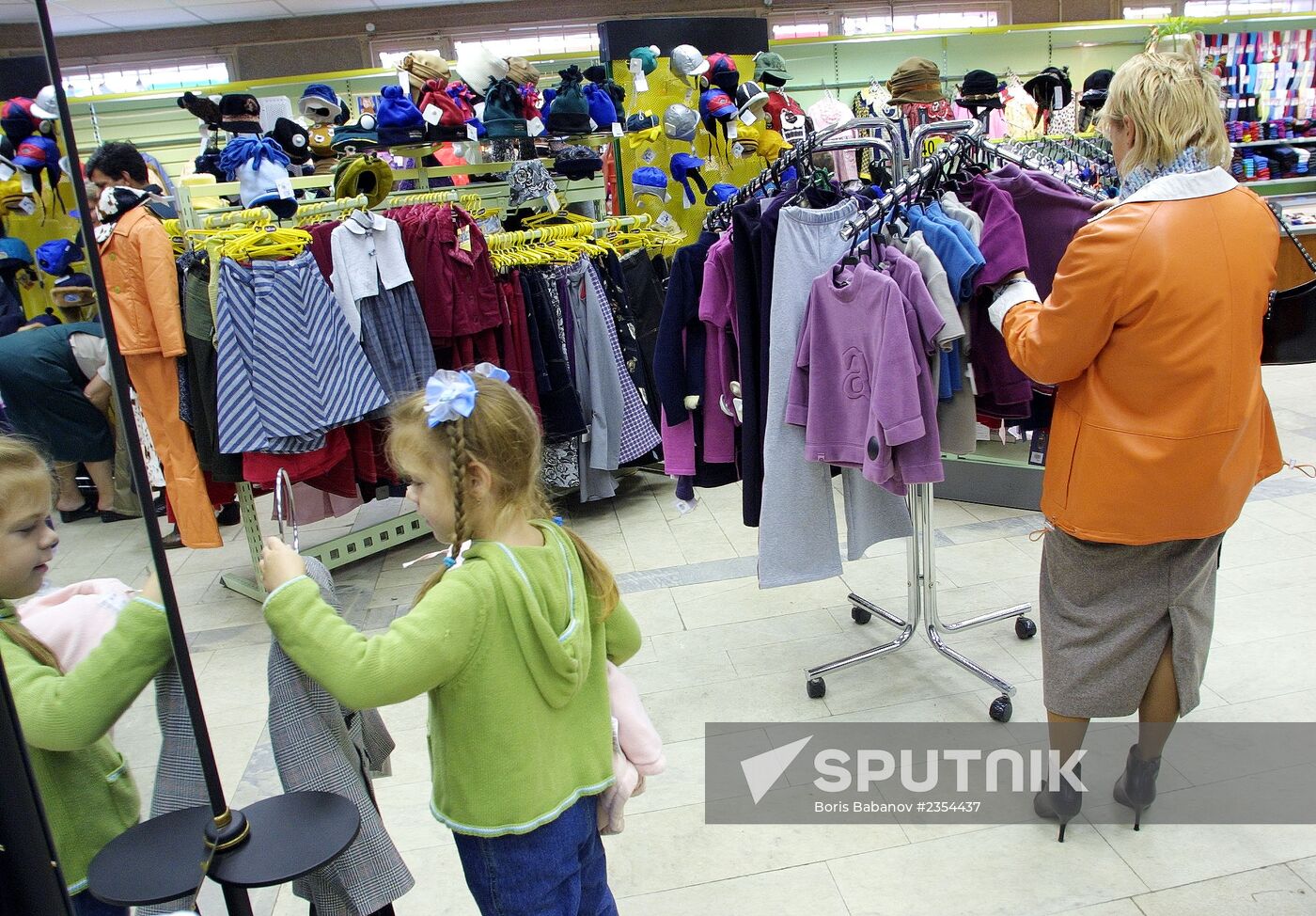 Children's garments at Children's World Depatrment Store in Moscow