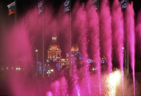 Olympic cauldron and fountains tested in Olympic Park