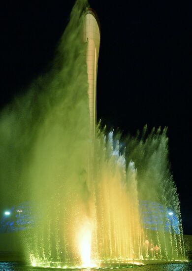 Olympic cauldron and fountains tested in Olympic Park