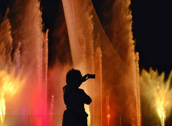 Olympic cauldron and fountains tested in Olympic Park