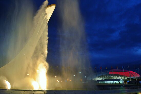 Olympic cauldron and fountains tested in Olympic Park