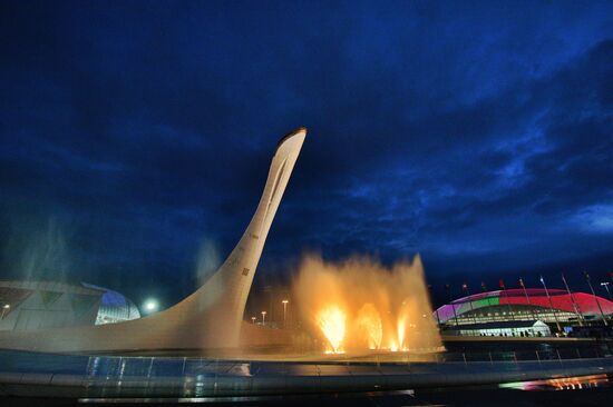 Olympic cauldron and fountains tested in Olympic Park