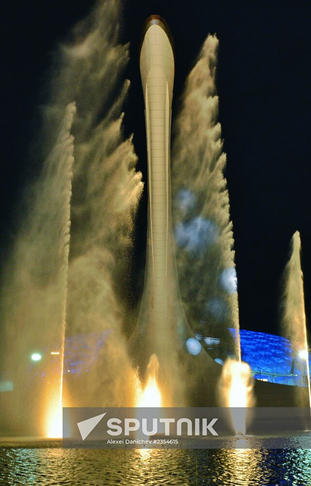 Olympic cauldron and fountains tested in Olympic Park
