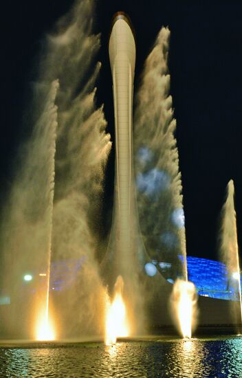Olympic cauldron and fountains tested in Olympic Park