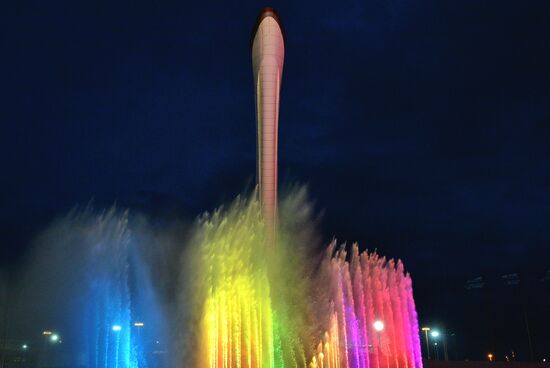 Olympic cauldron and fountains tested in Olympic Park
