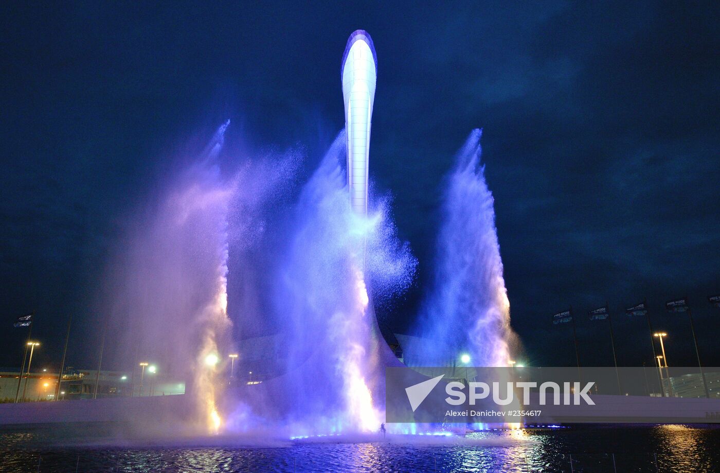 Olympic cauldron and fountains tested in Olympic Park