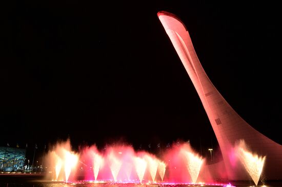 Olympic cauldron and fountains tested in Olympic Park