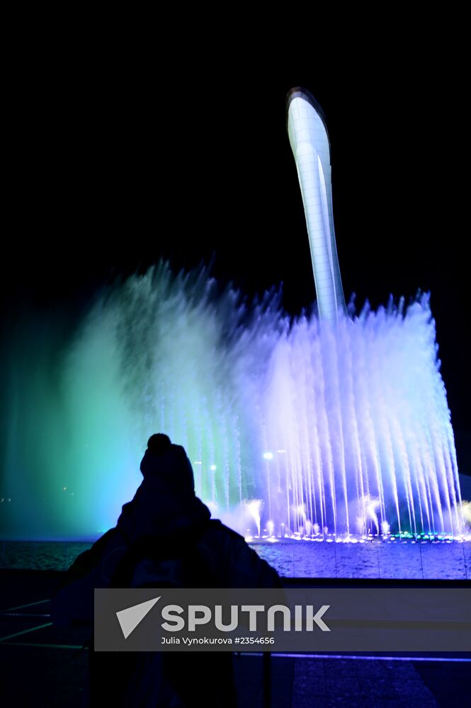 Olympic cauldron and fountains tested in Olympic Park