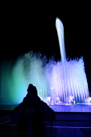 Olympic cauldron and fountains tested in Olympic Park