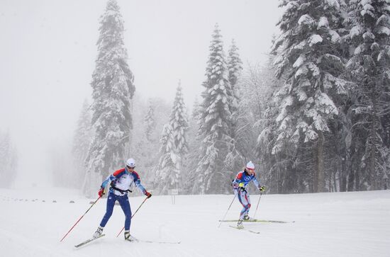 2014 Winter Olympics. Cross-country skiing. Training