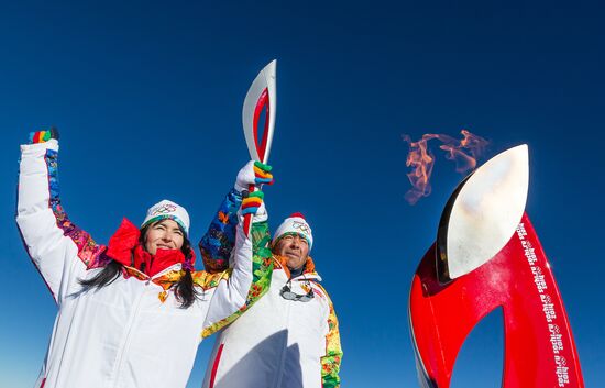 Olympic Torch Relay. Elbrus