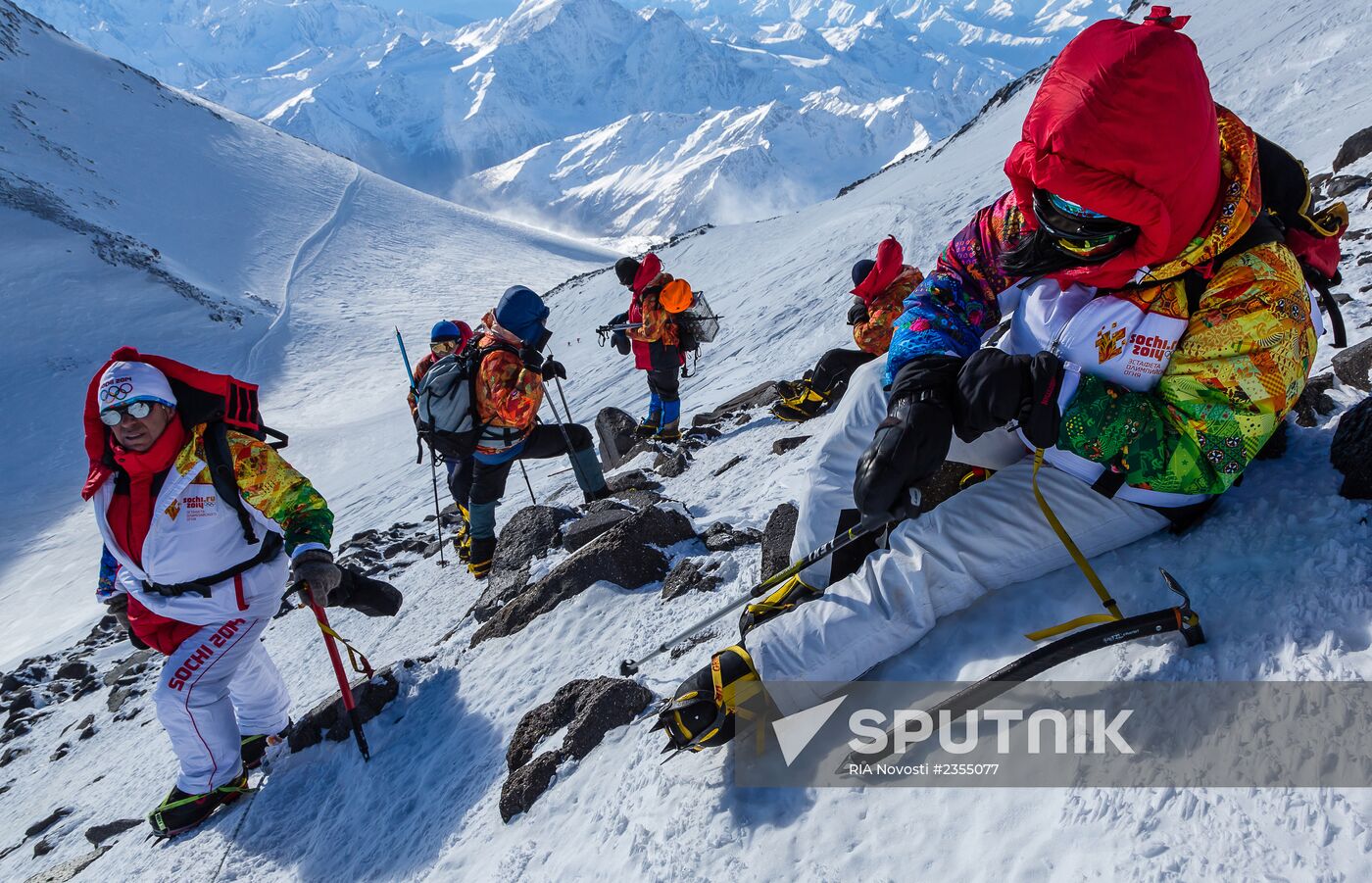Olympic Flame reaches Mount Elbrus