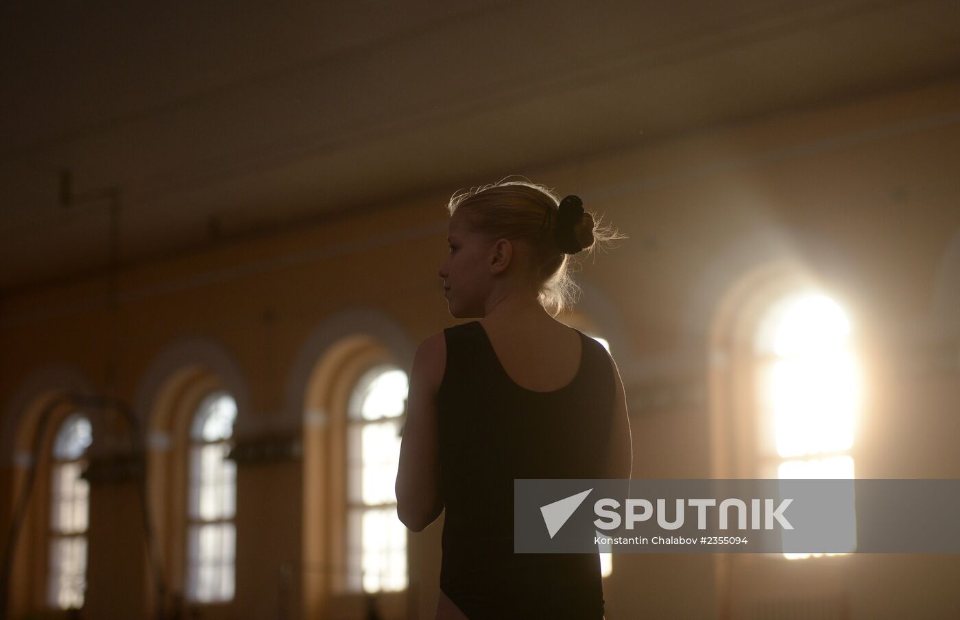 Gymnastics training session at Manege sports complex in Veliky Novgorod