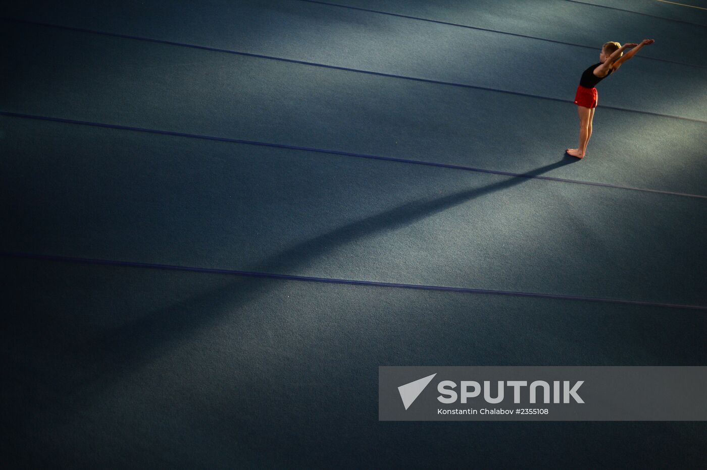 Gymnastics training session at Manege sports complex in Veliky Novgorod