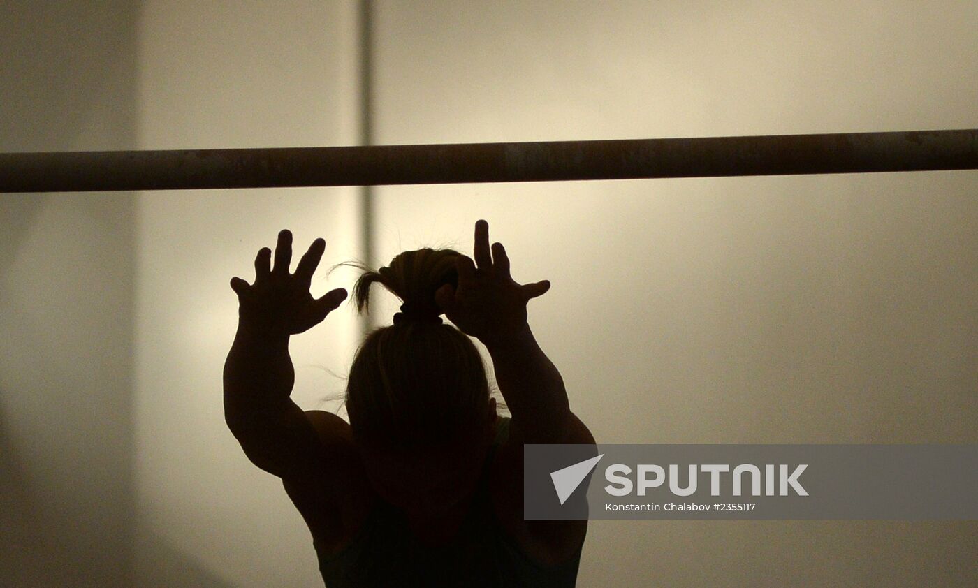 Gymnastics training session at Manege sports complex in Veliky Novgorod