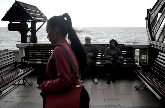 Walk along Sochi embankment