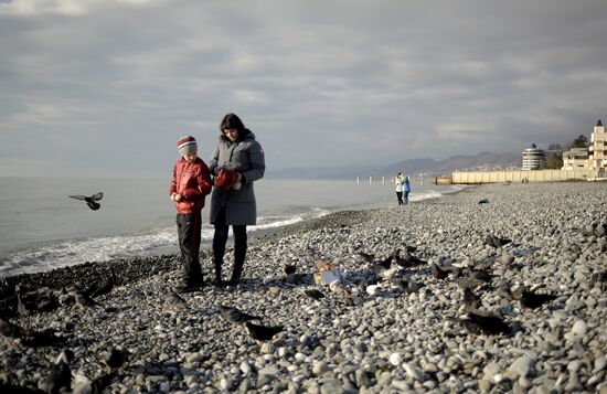 Walk along Sochi embankment