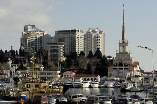 Walk along Sochi embankment